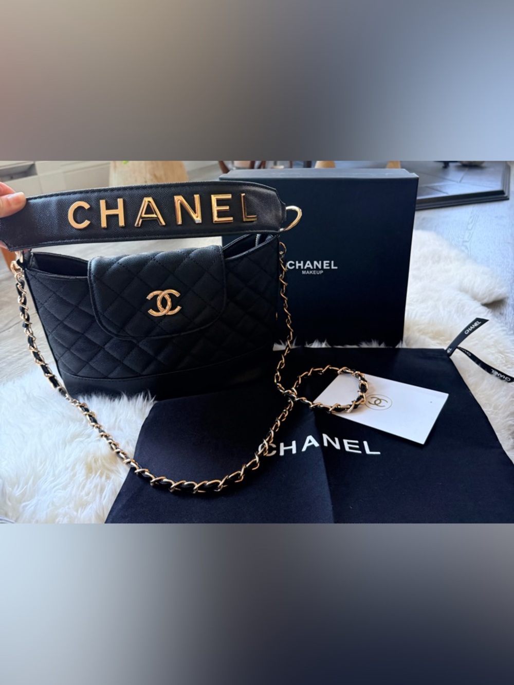 Chanel MAKEUP Dual Strap Handbag w Gold Hardware. NEW in Box GWP  **PRICE FIRM**